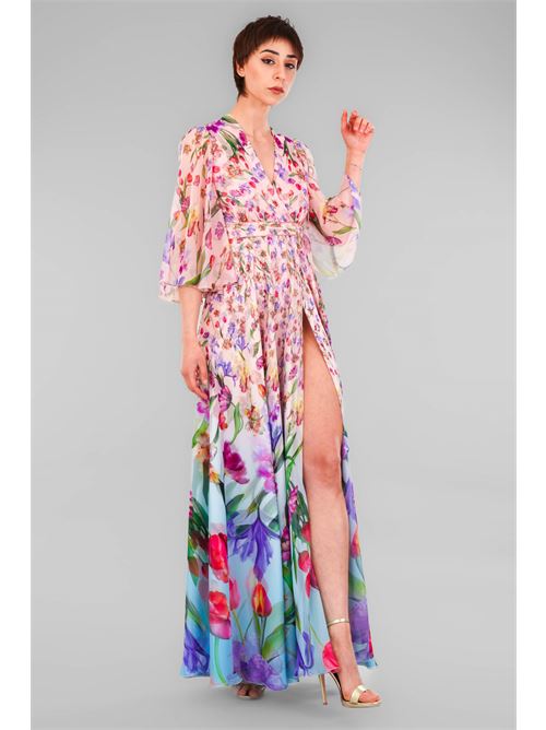 Abito in chiffon fantasia D'Andrea collection | 25084MULTICOLOR